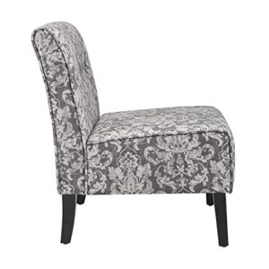 Linon Coco Accent Chair, Gray Damask