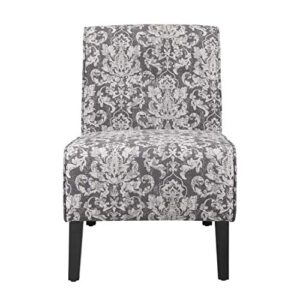 Linon Coco Accent Chair, Gray Damask