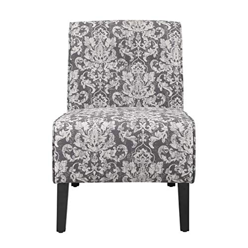 Linon Coco Accent Chair, Gray Damask