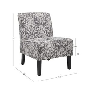 Linon Coco Accent Chair, Gray Damask