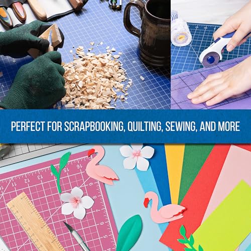 U.S. Art Supply 12" x 18" Pink/Blue Professional Self Healing 5-Ply Double Sided Durable Non-Slip Cutting Mat Great for Scrapbooking, Quilting, Sewing and all Arts & Crafts Projects