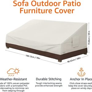 Amazon Basics 3-Seater Outdoor Patio Deep Lounge Sofa Cover, Beige/Tan