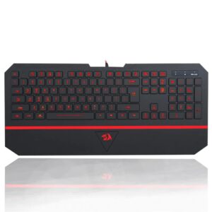 Redragon K502 RGB Gaming Keyboard RGB LED Backlit Illuminated 104 Key Silent Keyboard with Wrist Rest for Windows PC Games (RGB Backlit)