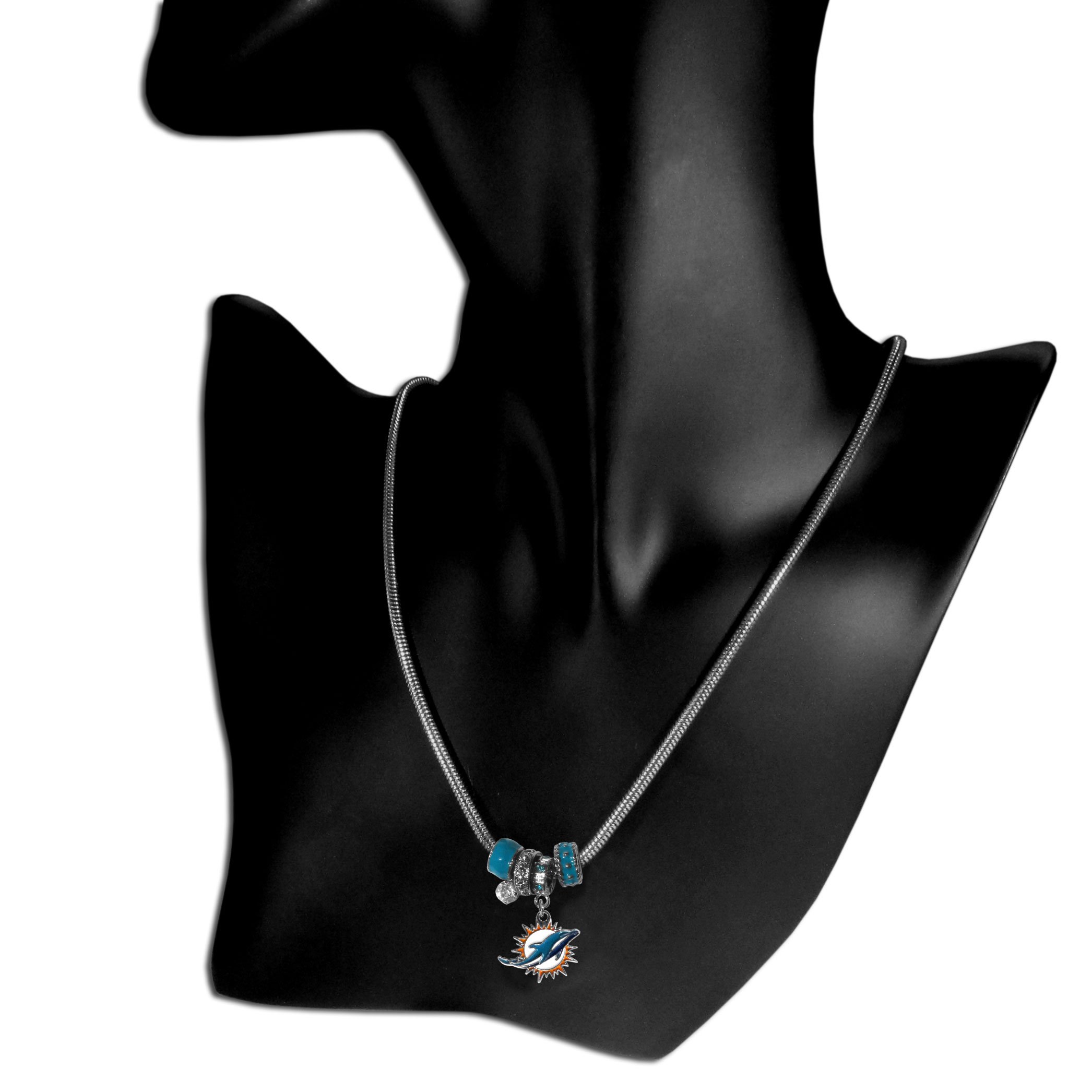 NFL Miami Dolphins Euro Bead Necklace, 18-Inch