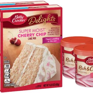 Betty Crocker Cherry Chip Cake Mix and Cherry Frosting Bundle - 2 of Each