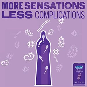 Durex Condom Extra Sensitive Natural Latex Condoms, 24 Count - Ultra Fine & Extra Lubricated, Regular Fit, FSA HSA Eligible