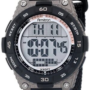 Armitron Sport Men's 40/8330BLK Brown Accented Digital Chronograph Black Nylon Strap Watch