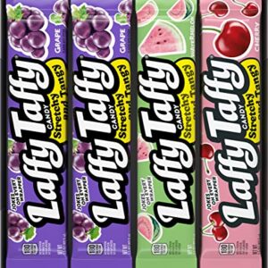 Laffy Taffy Stretchy & Tangy Variety Candy Box, Grape, Watermelon, and Cherry Flavors, Fruity Treat For School, 1.5 Ounce Bars (Pack of 24)