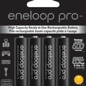 Eneloop Panasonic BK-3HCCA8BA pro AA High Capacity Ni-MH Pre-Charged Rechargeable Batteries, 8-Battery Pack