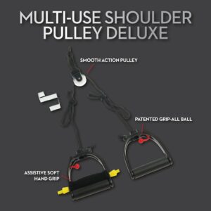 Lifeline Multi-Use Shoulder Pulley, Black, Deluxe, With Metal Bracket Door Attachment