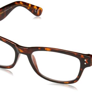 Foster Grant Conan Multifocus Rectangular Reading Glasses, Shiny Tortoise/Transparent, 54 mm + 1.5