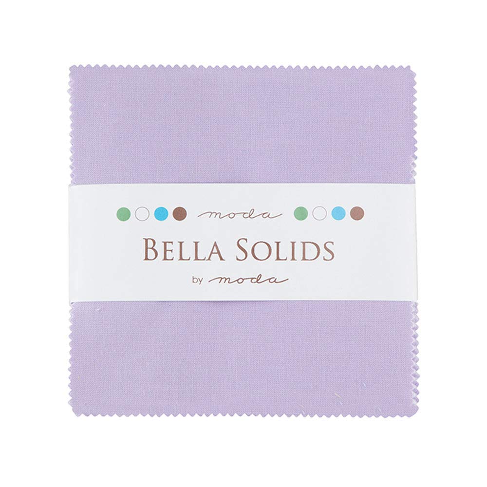 Bella Solids Lilac Moda Charm Pack by Moda Fabrics; 42-5" Quilt Squares