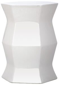 safavieh modern hexagon ceramic decorative garden stool, white