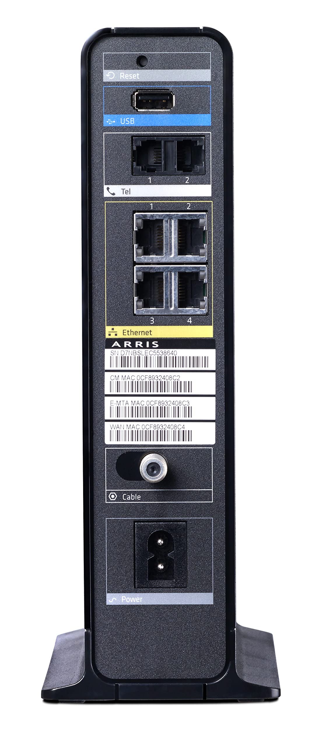 ARRIS DOCSIS 3.0 Residential Gateway with 802.11n/ 4 GigaPort Router/ 2-Voice Lines Certified with Comcast (TG862G-CT)