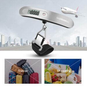 Digital Luggage Scale Gift for Traveler Suitcase Handheld Weight Scale 110lbs Silver