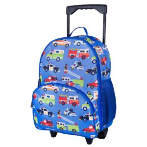 Wildkin Kids Rolling Luggage for Boys and Girls, Carry on Luggage Size is Perfect for School and Overnight Travel, Measures 16 x 12 x 6 Inches (Heroes)