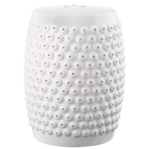 safavieh stella glazed ceramic decorative garden stool, white