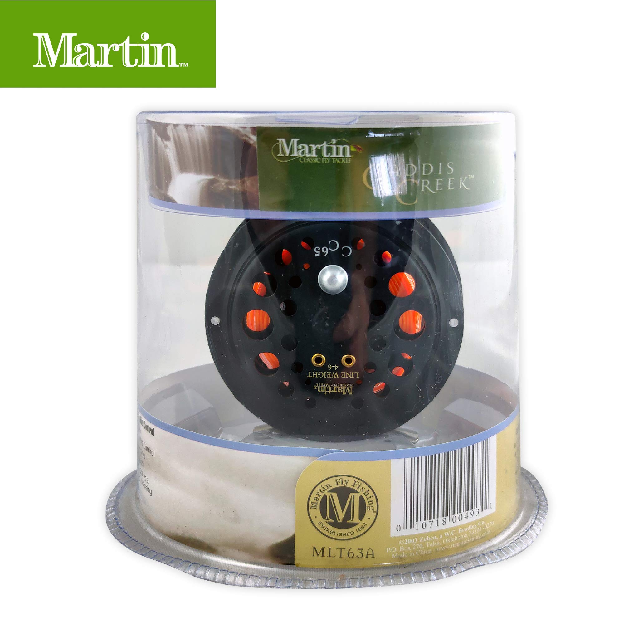 Martin Caddis Creek Fly Fishing Reel, Size 6/5 Single Action Fly Reel with Rim-Control, Changeable Right- or Left-Hand Retrieve, Lightweight Aluminum Spool, Brown, 63