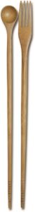 japanbargain 3789, bamboo cooking chopsticks with spoon and fork 3-in-1 taste and cook cooking utensil for deep frying shabu hot pot noodles, 13 inch long, 1 pair