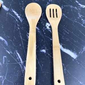 JapanBargain, Bamboo kitchen Utensil set Cooking Utensil Set Cooking Spatula Fork Spoon Turner for Non Stick Cookware (1, 5 in 1)