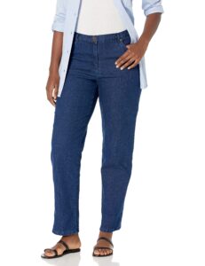 ruby rd. womens classic 5-pocket fly front denim jean pants, indigo, 10 us