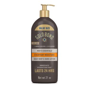 gold bond men's essentials everyday moisture daily body & hand lotion, 21 oz., with vitamin c