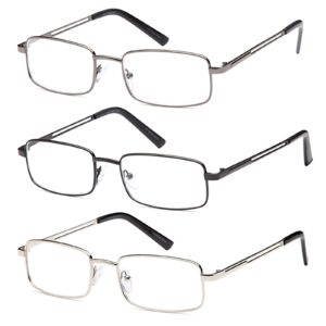 GAMMA RAY OPTICS Reading Glasses 3X Stainless Flex Readers - 1.75x