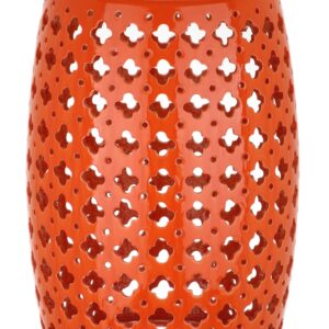 Safavieh Lacey Glazed Ceramic Decorative Garden Stool, Orange