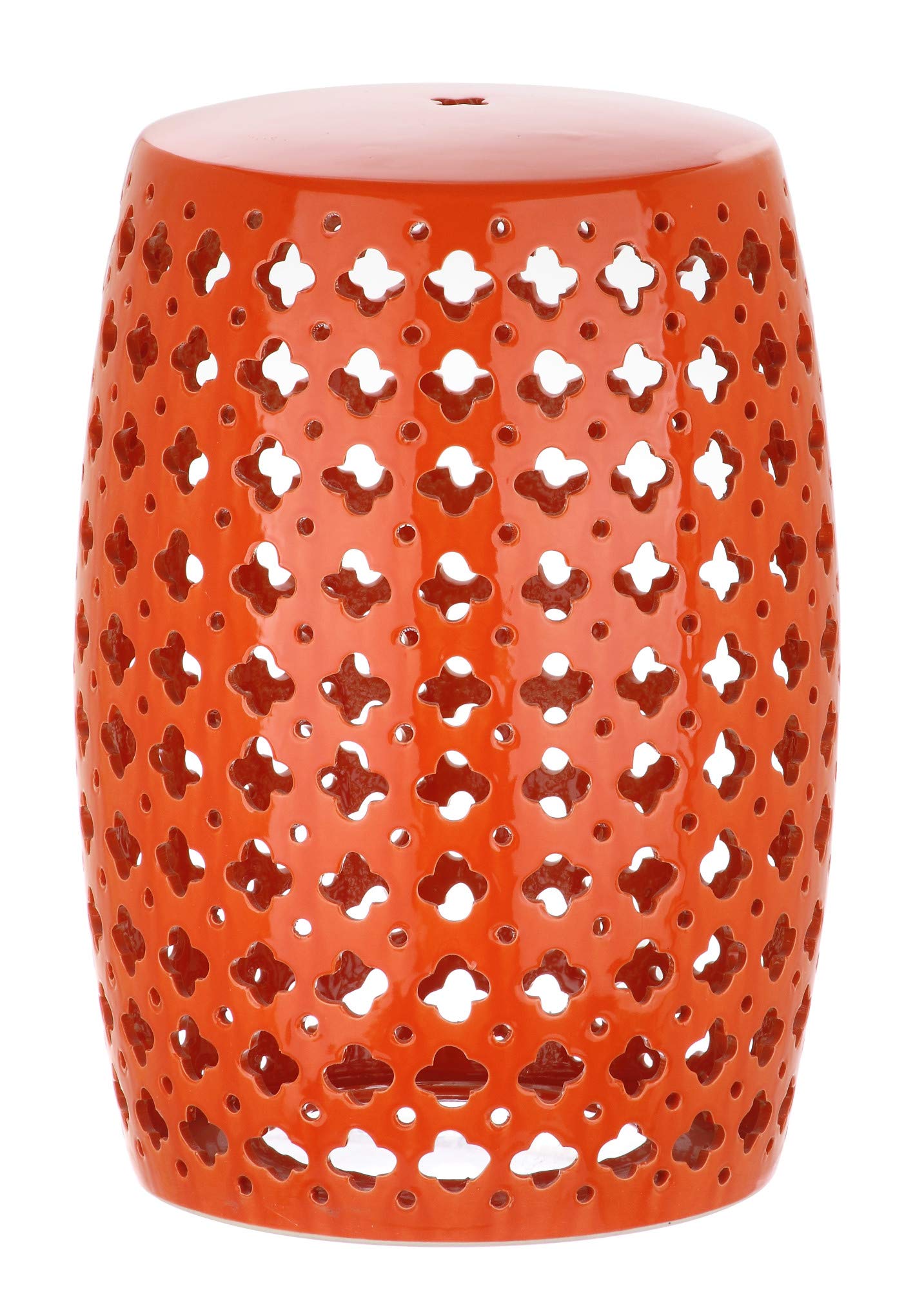 Safavieh Lacey Glazed Ceramic Decorative Garden Stool, Orange