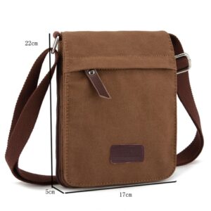 Berchirly Small Messenger Bags Men Mini Sling Crossbody Bag Canvas Classic Field Journey Pack