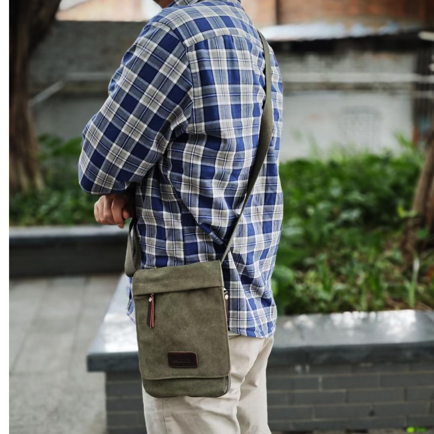 Berchirly Small Messenger Bags Men Mini Sling Crossbody Bag Canvas Classic Field Journey Pack