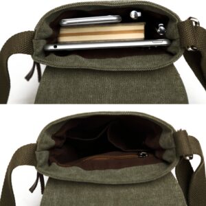 Berchirly Small Messenger Bags Men Mini Sling Crossbody Bag Canvas Classic Field Journey Pack