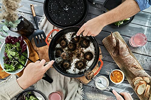 STAUB Cast Iron Dutch Oven 7-qt Round Cocotte, Made in France, Serves 7-8, Burnt Orange