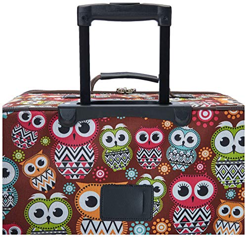 Rockland Vara Softside 3-Piece Upright Luggage Set,Expandable, Owl, 20 inch,22 inch,28 inch