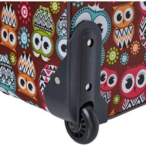 Rockland Vara Softside 3-Piece Upright Luggage Set,Expandable, Owl, 20 inch,22 inch,28 inch