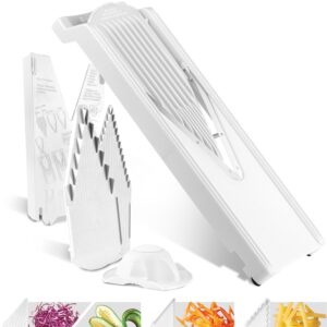 börner v3 trendline mandoline starter set (6 pcs.) • vegetable slicer (v-slicer) + safety guard + inserts + collection tray + multibox • kitchen slicer set (white)