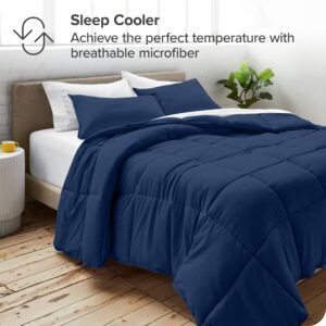 Bare Home Comforter Set - Ultra-Soft - Goose Down Alternative - Premium 1800 Series - All Season Warmth (Twin/Twin XL, Dark Blue)