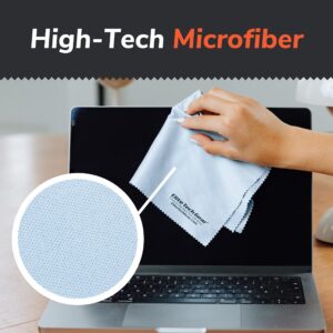 Elite Tech Gear Microfiber Cloth - 4-Pack, 12" x 12" Oversized Cleaning Cloths. Washable and Durable Microfiber Cleaning Cloth for Glasses, Lenses, Electronics and Screens. High Tech Quality Material