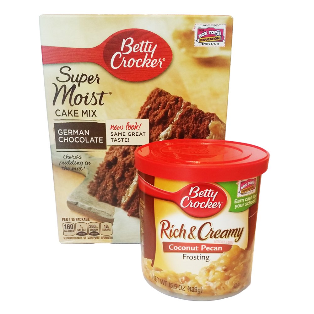 Betty Crocker Butter German Chocolate Cake Mix and Betty Crocker Coconut Pecan Frosting Bundle