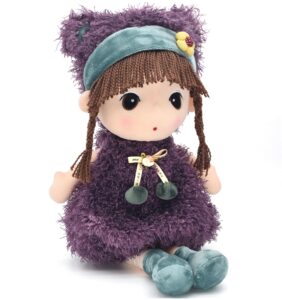 hwd kawaii 17 inch stuffed plush girl toy doll good gift for kids baby lover.(purple)