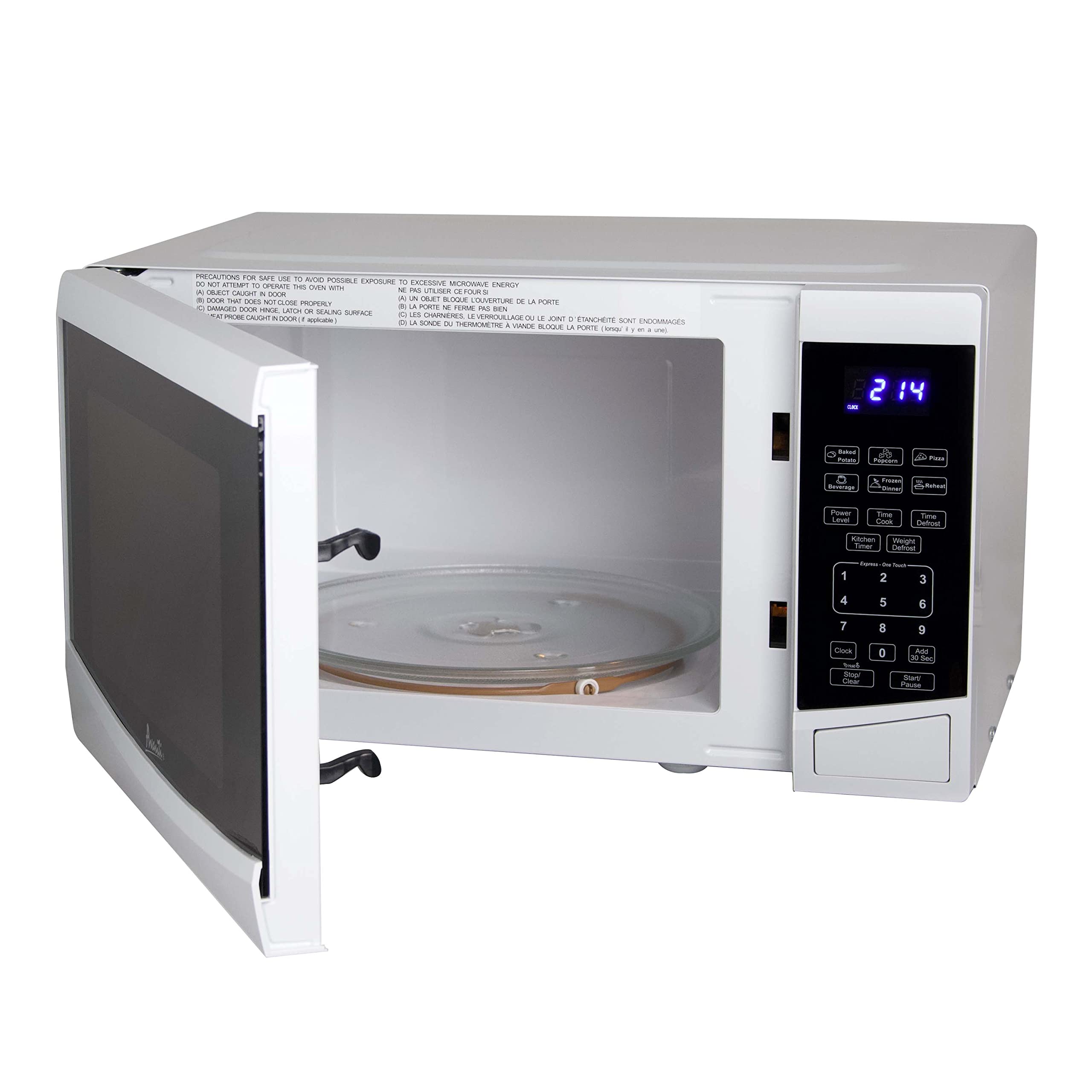 Avanti MT09V0W Microwave Oven 900-Watts Compact with 10 Power Levels and 6 Pre Cooking Settings, Speed Defrost, Electronic Control Panel and Glass Turntable, 0.9 cubic Feet, White