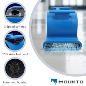 MOUNTO 3-Speed Air Mover 1HP 4000+ CFM Monster Floor Blower Carpet Dryers Janitoral Floor Dryer