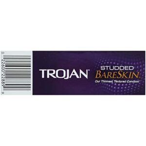 Trojan Studded Bareskin Lubricated Condoms - 10 Count