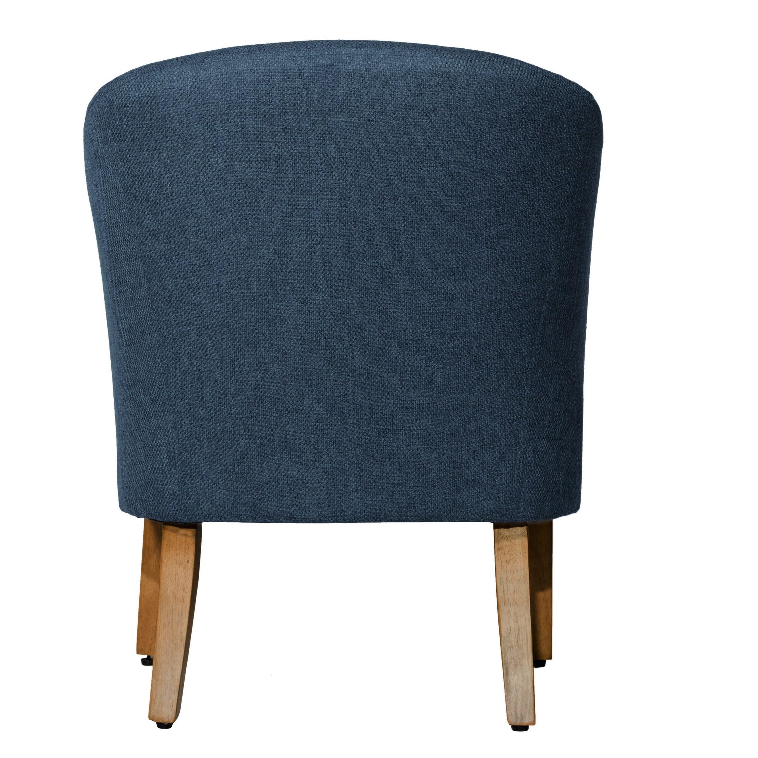 HomePop Barrel Shaped Accent Chair,Arm Rest, WOOD AND POLYESTER,Blue Medium