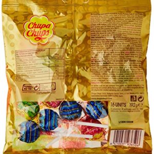 Chupa Chups Lollipops, 16 Pieces, Fresh Fruit Flavors, 6.77 Ounce Total Weight