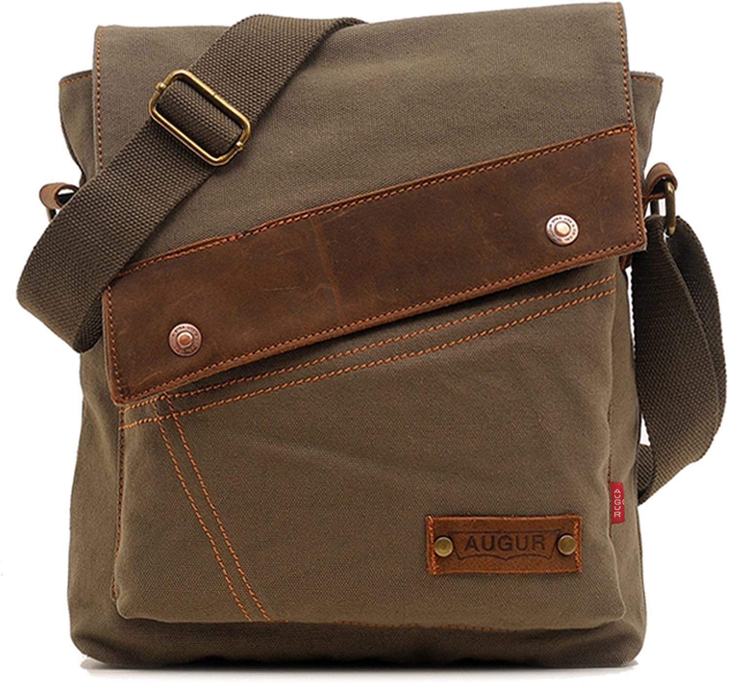 AIBAG Messenger Bag, Vintage Small Canvas Shoulder Crossbody Purse (Army Green)