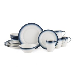 mikasa swirl 16-piece dinnerware set, service for 4, blue