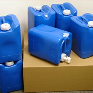 API Kirk Containers 5 Gallon Samson Stackers, Blue, 6 Pack (30 Gallons), Emergency Water Storage Kit - New! - Clean! - Boxed! Kit Includes one Spigot & Wrench