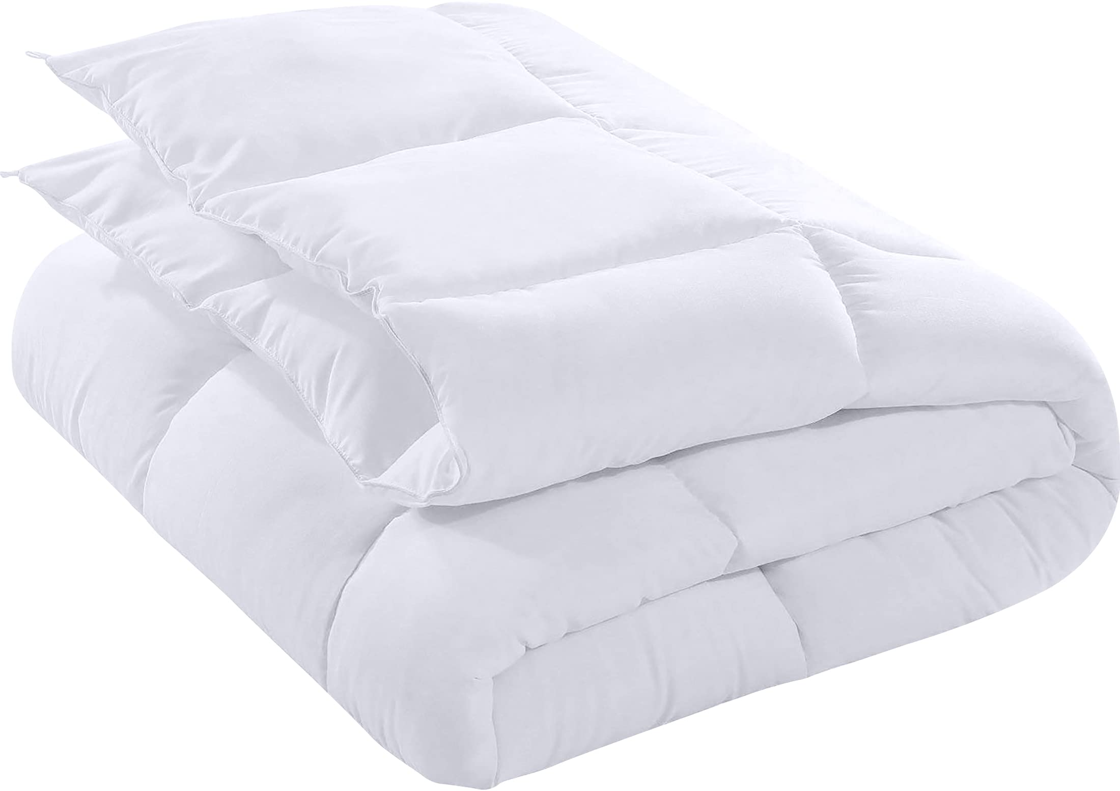 Utopia Bedding Comforter Duvet Insert - Quilted Comforter with Corner Tabs - Box Stitched Down Alternative Comforter (Twin, White)