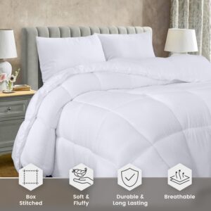 Utopia Bedding Comforter Duvet Insert - Quilted Comforter with Corner Tabs - Box Stitched Down Alternative Comforter (Twin, White)